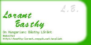 lorant basthy business card